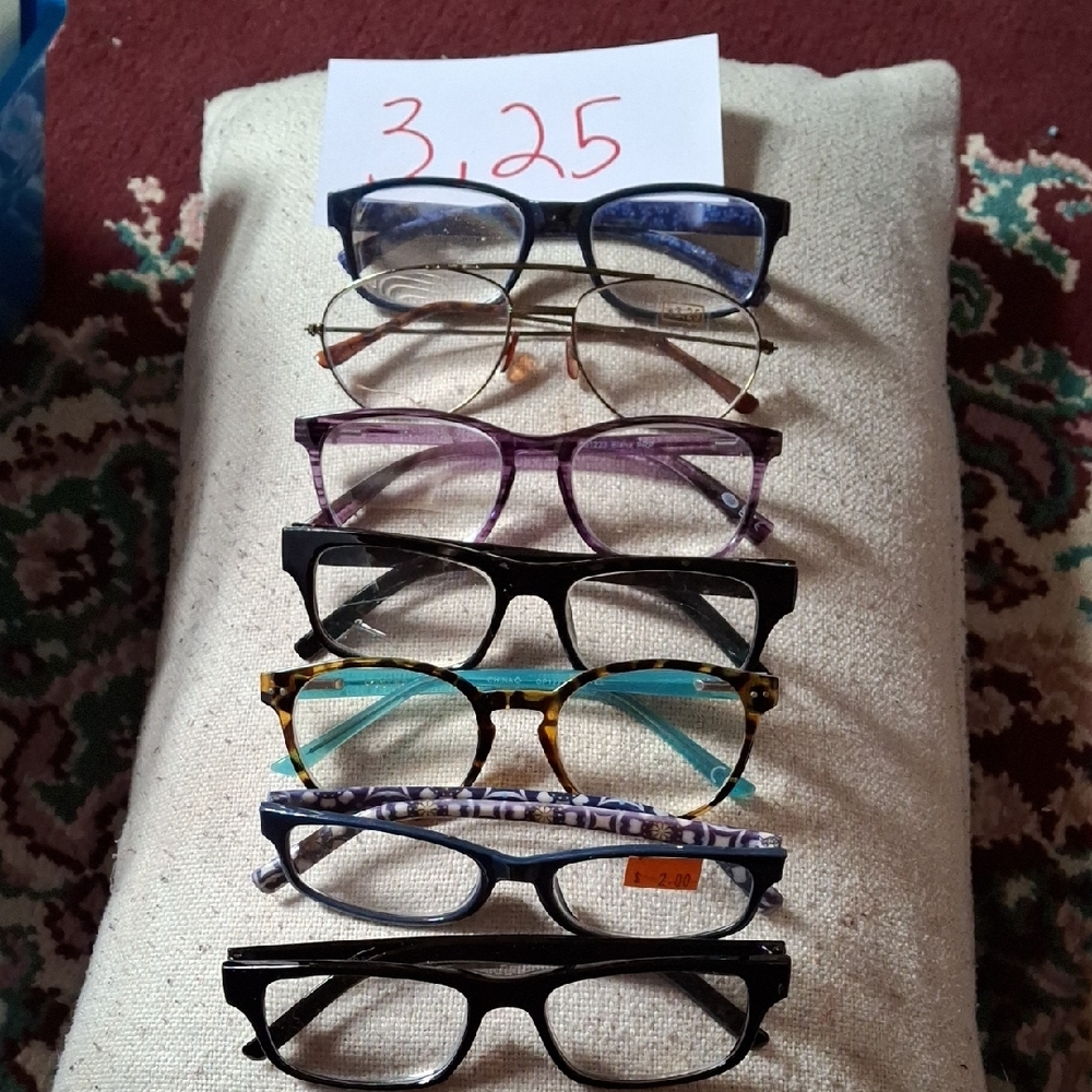Stylish Eyeglasses Collection 7 Pairs 3.25 Readers